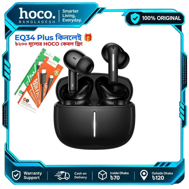 EQ34 Plus Rima ANC+ENC TWS Earbud (App Supported) | Long 7-Hour Playtime & Bluetooth 5.4