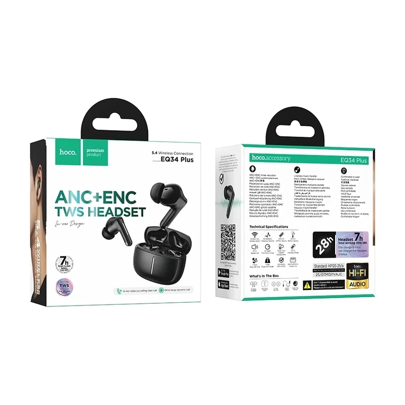 EQ34 Plus Rima ANC+ENC TWS Earbud (App Supported) | Long 7-Hour Playtime & Bluetooth 5.4 — ছবি ৮