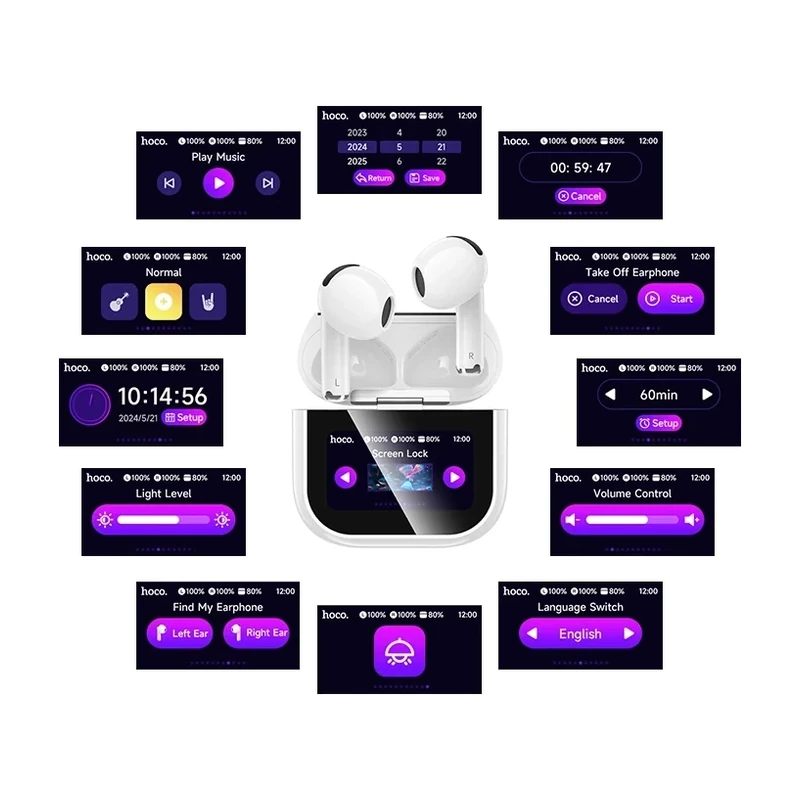 Hoco EW82 Sparkle Touch Screen True Wireless Earbuds — ছবি ৬