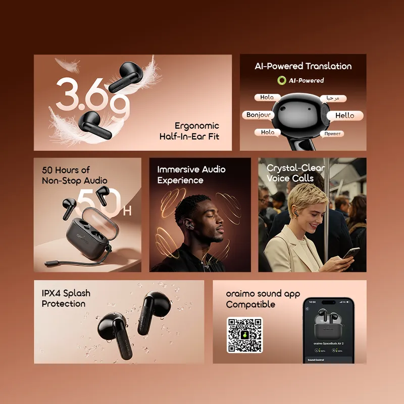 SpaceBuds Air 2 50H Long Battery Life Earbuds with Smart Translation — ছবি ৫