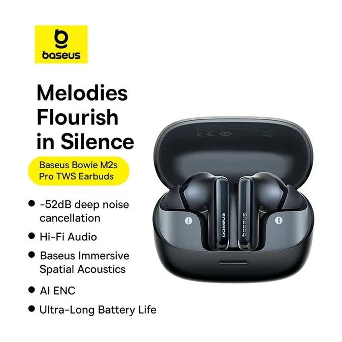 Baseus Bowie M2s Pro True Wireless Earphones Cluster Black