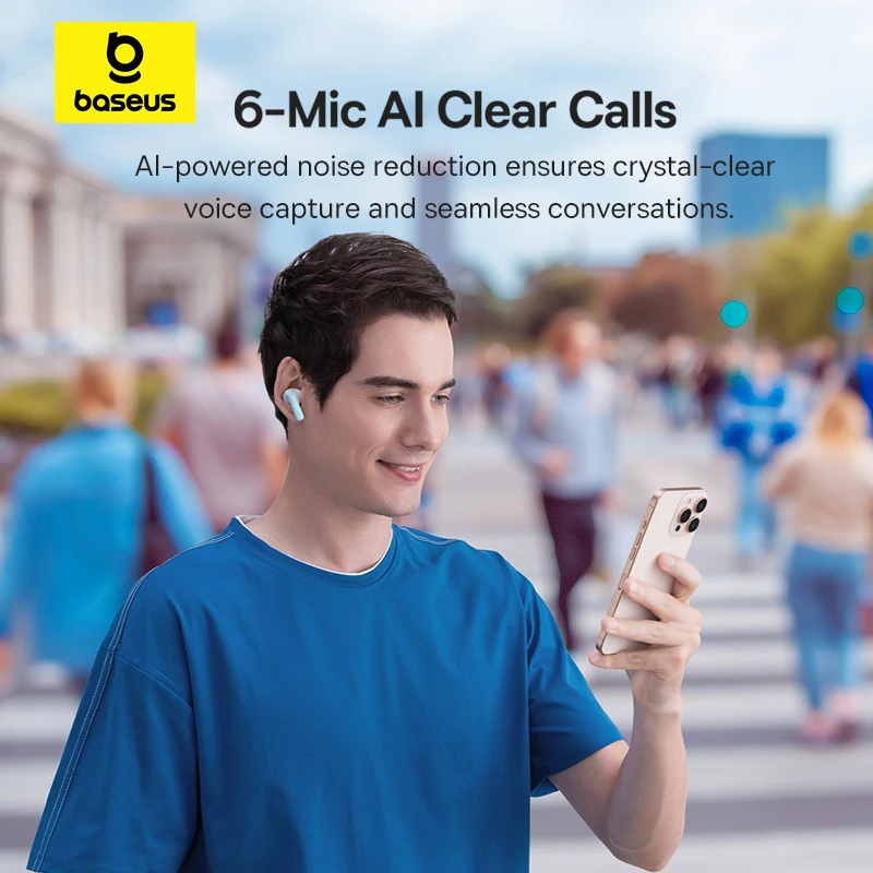 Baseus TWS Bass Ep10 Pro SuperBass Crystal Clear Detail Sound 55hrs Long battery NC ENC Black — ছবি ২