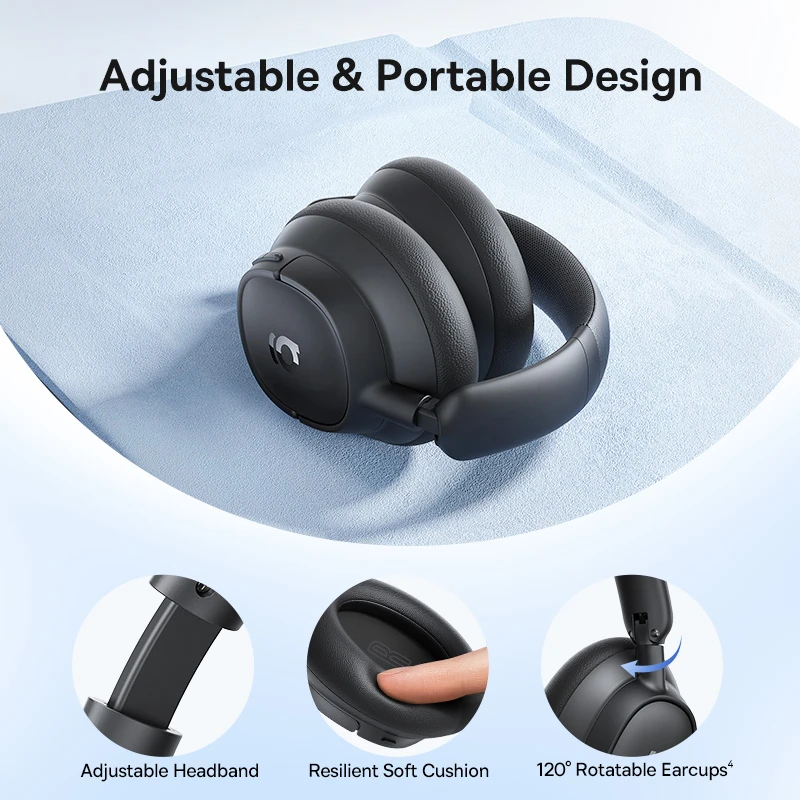 Baseus Headphone BH1 80Hrs Long battery Life ANC Crystal Clear Sound Black — ছবি ২