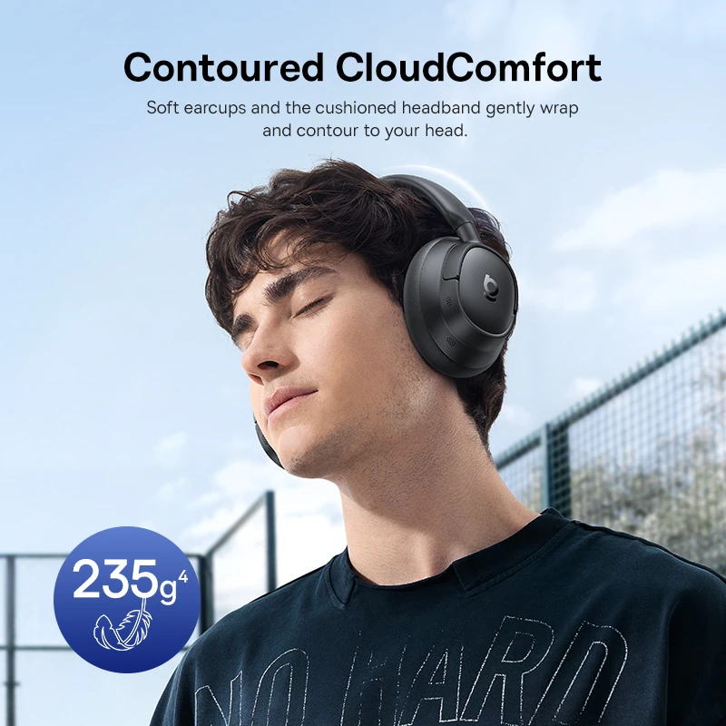 Baseus Headphone BH1 80Hrs Long battery Life ANC Crystal Clear Sound Black — ছবি ৪