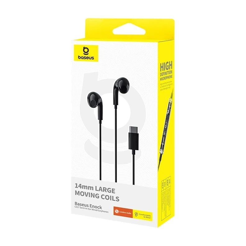 Baseus Type-C Earphone Encok CZ17 Semi-In-Ear Wired Cluster Black — ছবি ৩