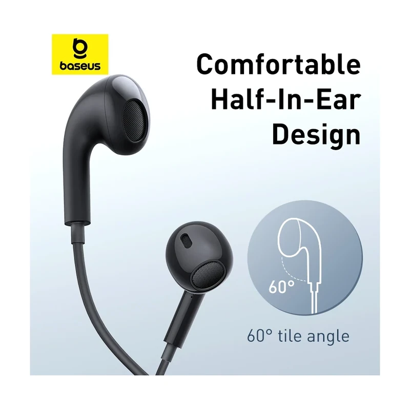 Baseus Type-C Earphone Encok CZ17 Semi-In-Ear Wired Cluster Black — ছবি ৪