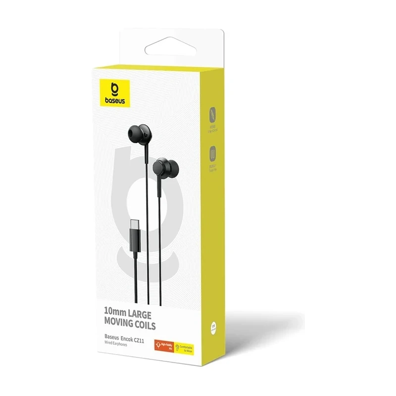 Baseus Earphone CZ11 Type-c Earphone For Iphone 15 16 Series Samsung google Pixel With Mic Black — ছবি ৪