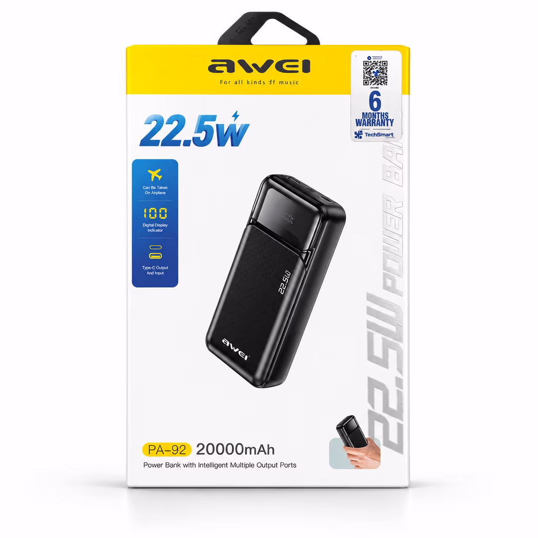 Awei PA‑92 20000mAh 22.5W Fast Charging Power Bank — photo 2